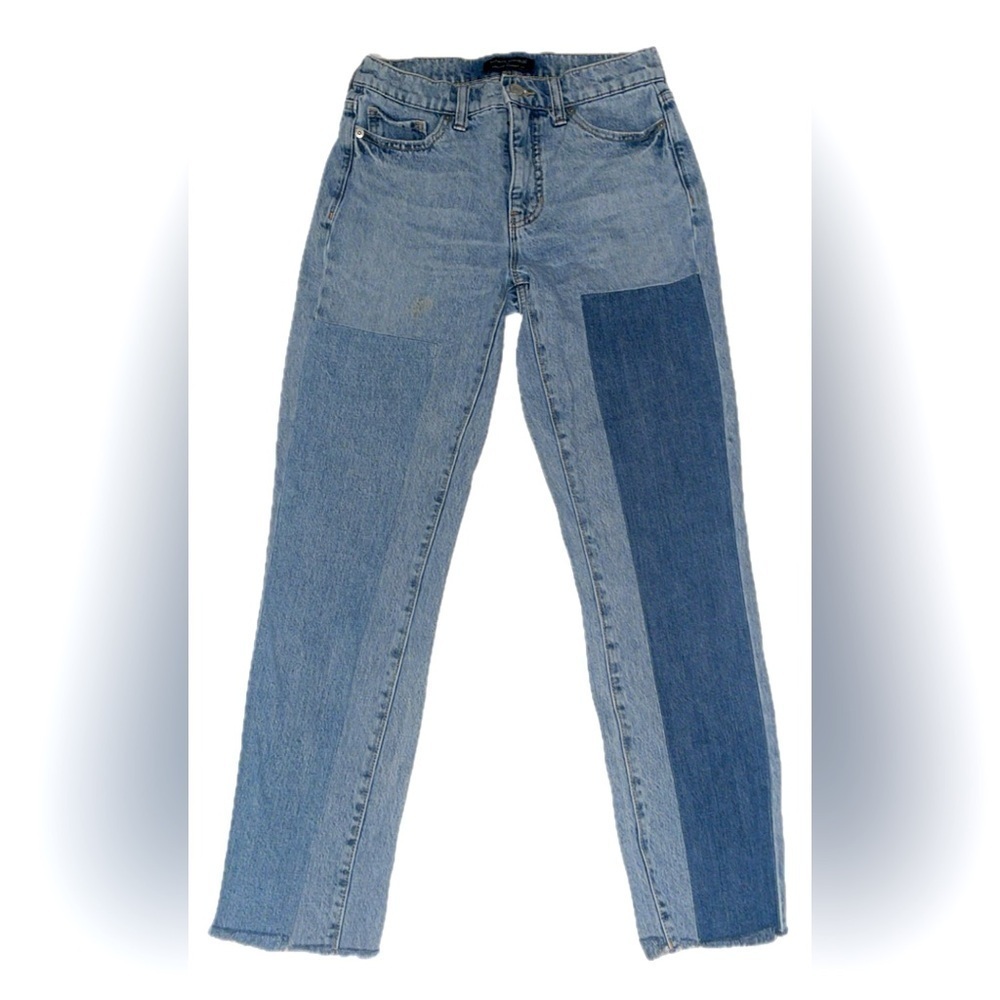 Banana Republic High Rise Straight Leg Patchwork Jean Size 25/0